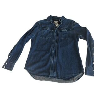 Raw G Star Denim Snap/zip front shirt Western Core Workwear size M